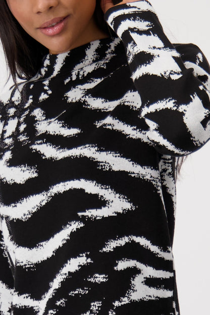 Monari Black Tiger Print Jumper