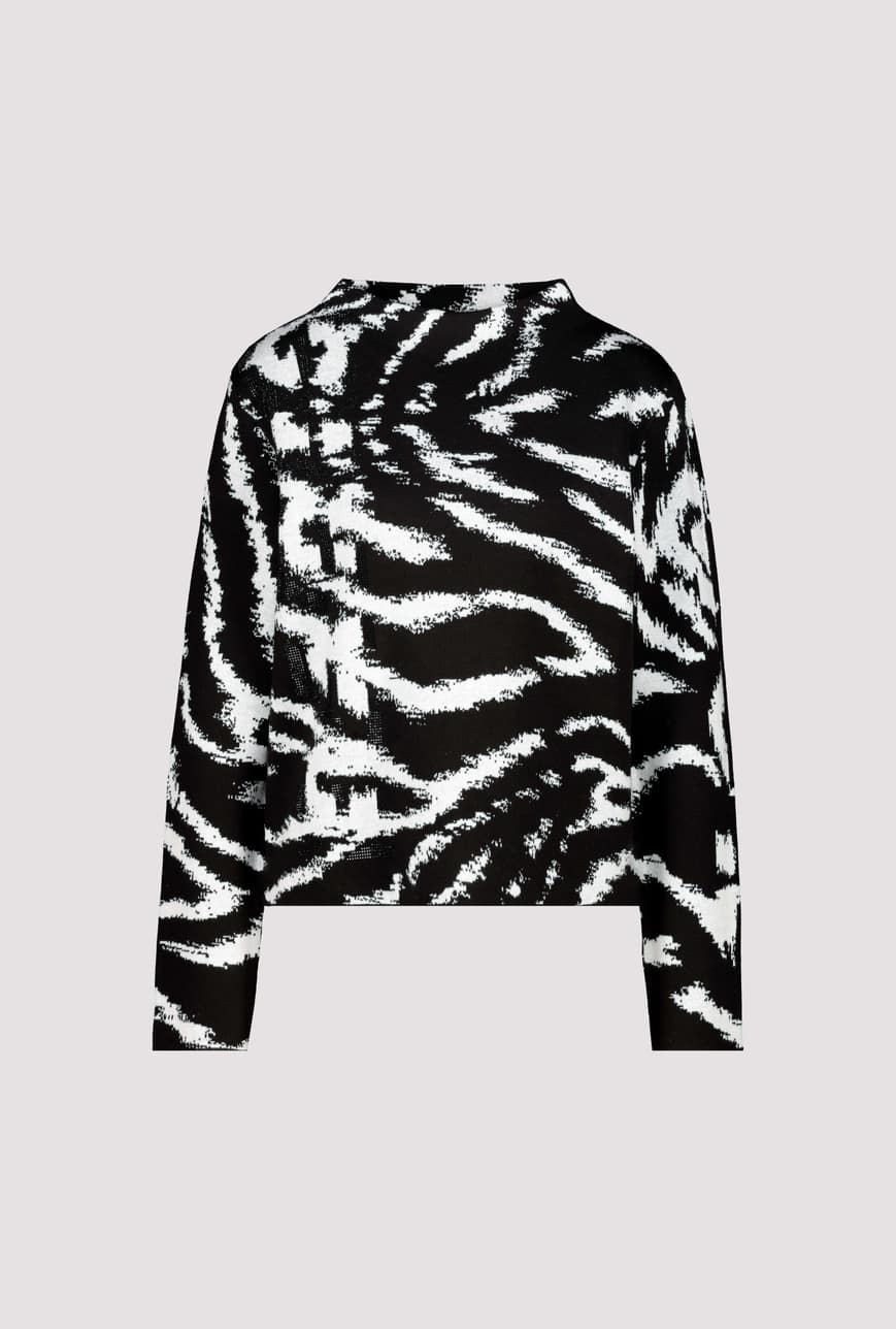 Monari Black Tiger Print Jumper