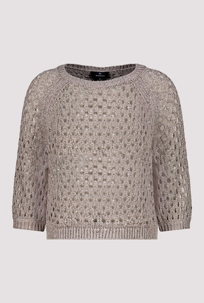 Monari Dark Linen Jumper with Sequins