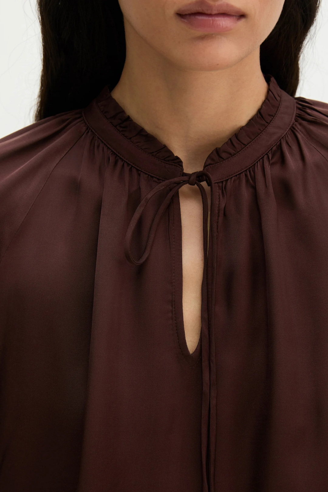Marc O'Polo Black Cherry Tie Neck Blouse