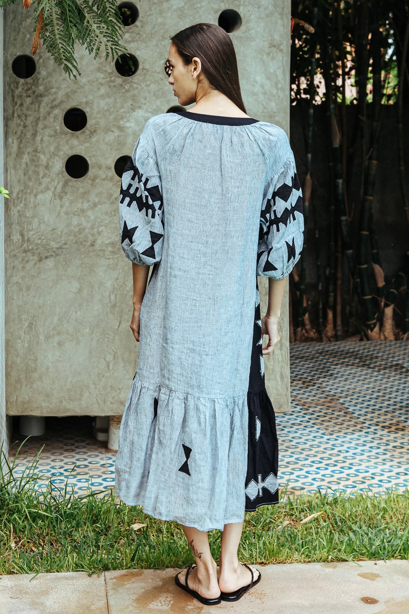 Rose and Rose Amersham Black Stripes Dress