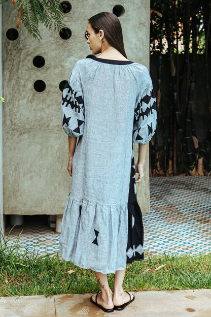 Rose and Rose Amersham Black Stripes Dress