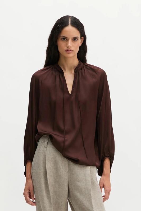 Marc O'Polo Black Cherry Tie Neck Blouse