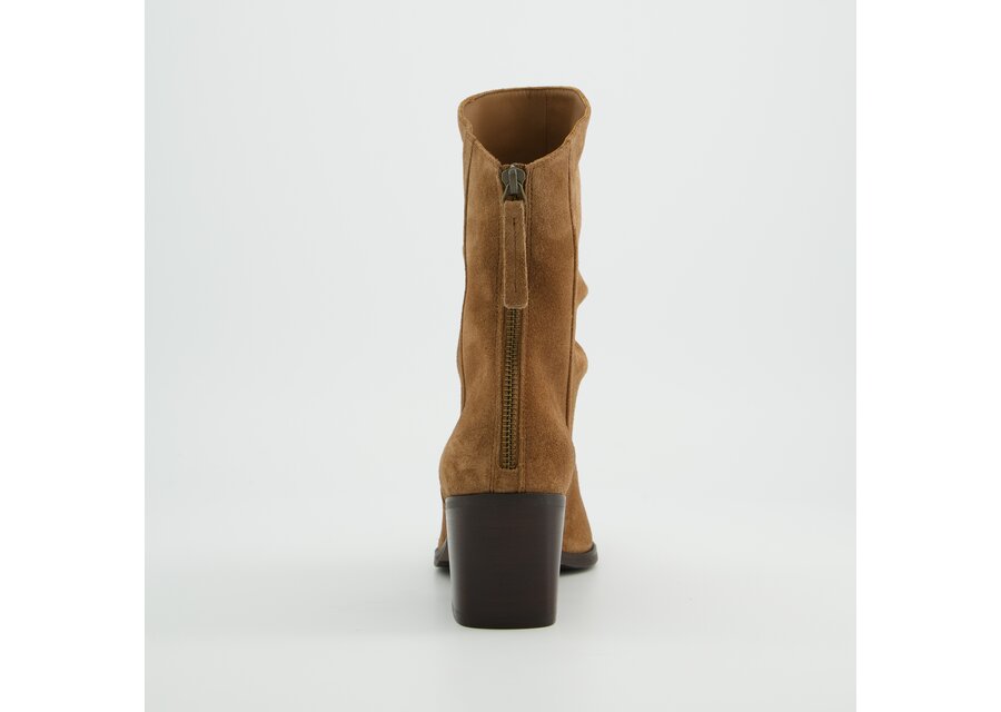 Paul Green Nut Soft Suede Heeled Boot