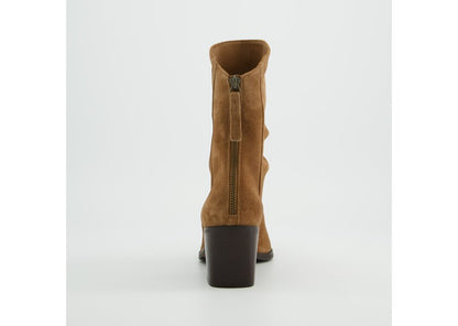 Paul Green Nut Soft Suede Heeled Boot
