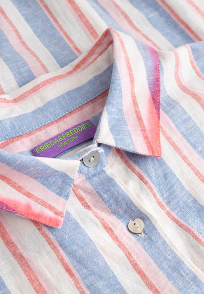 FF Aqua Blue/Pink Stripe Shirt