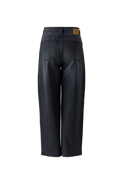 Oui Dark Grey Sparkle Barrel Jeans