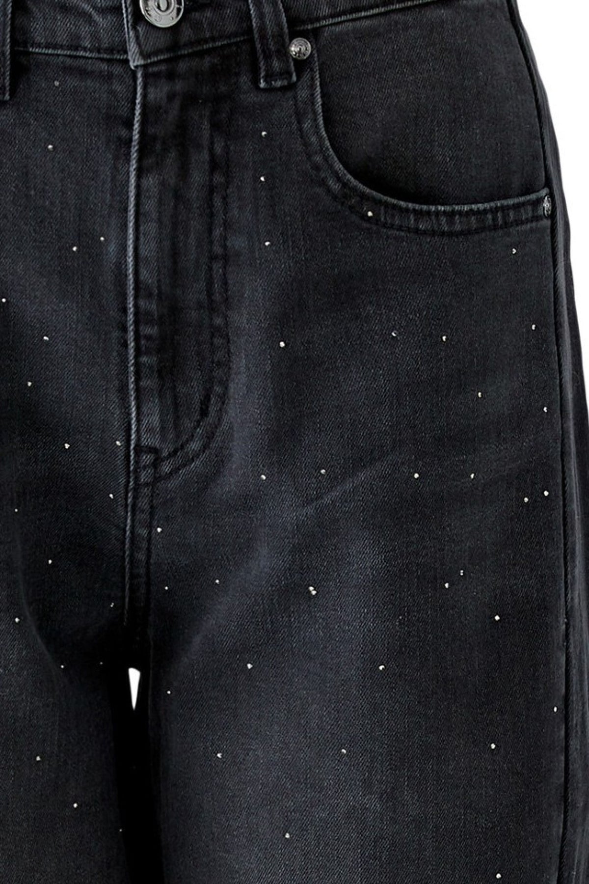 Oui Dark Grey Sparkle Barrel Jeans
