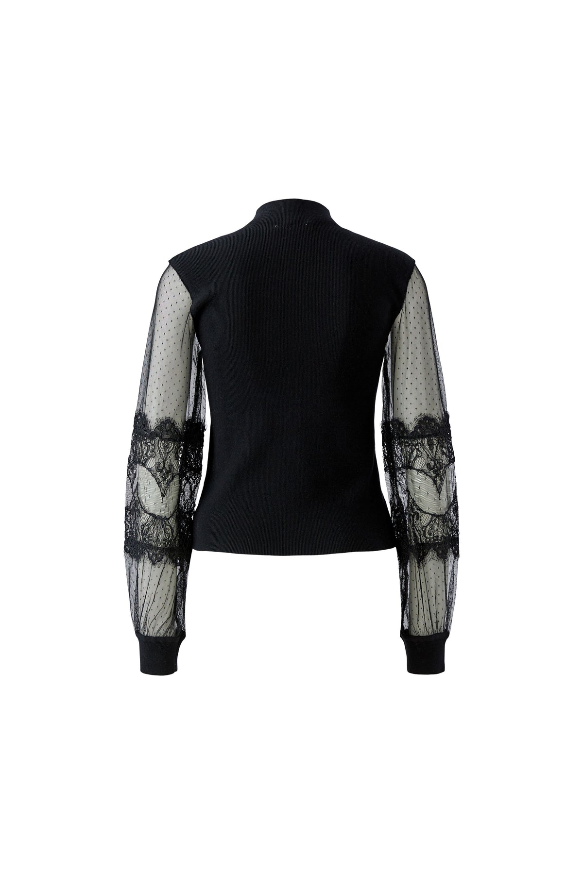 Oui Black Lace Sleeve Jumper