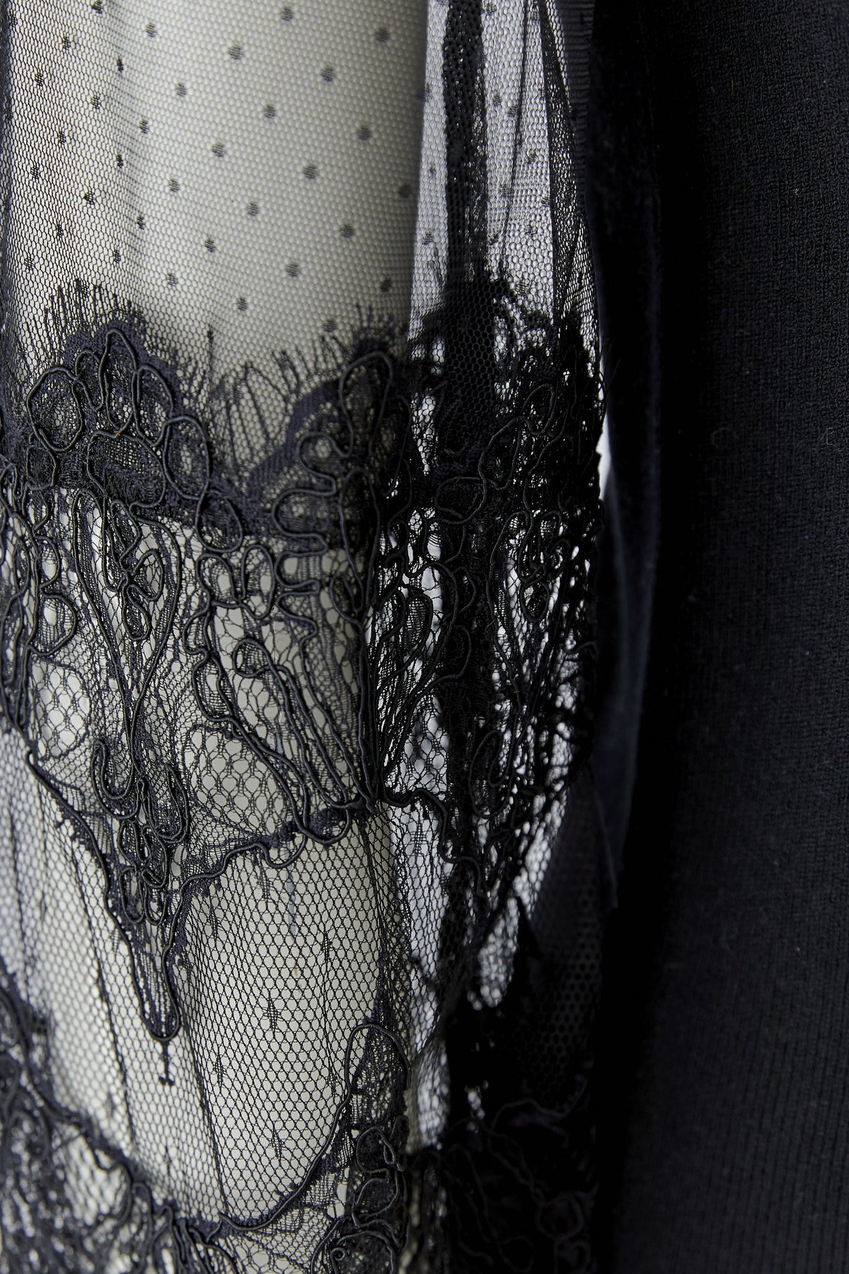 Oui Black Lace Sleeve Jumper