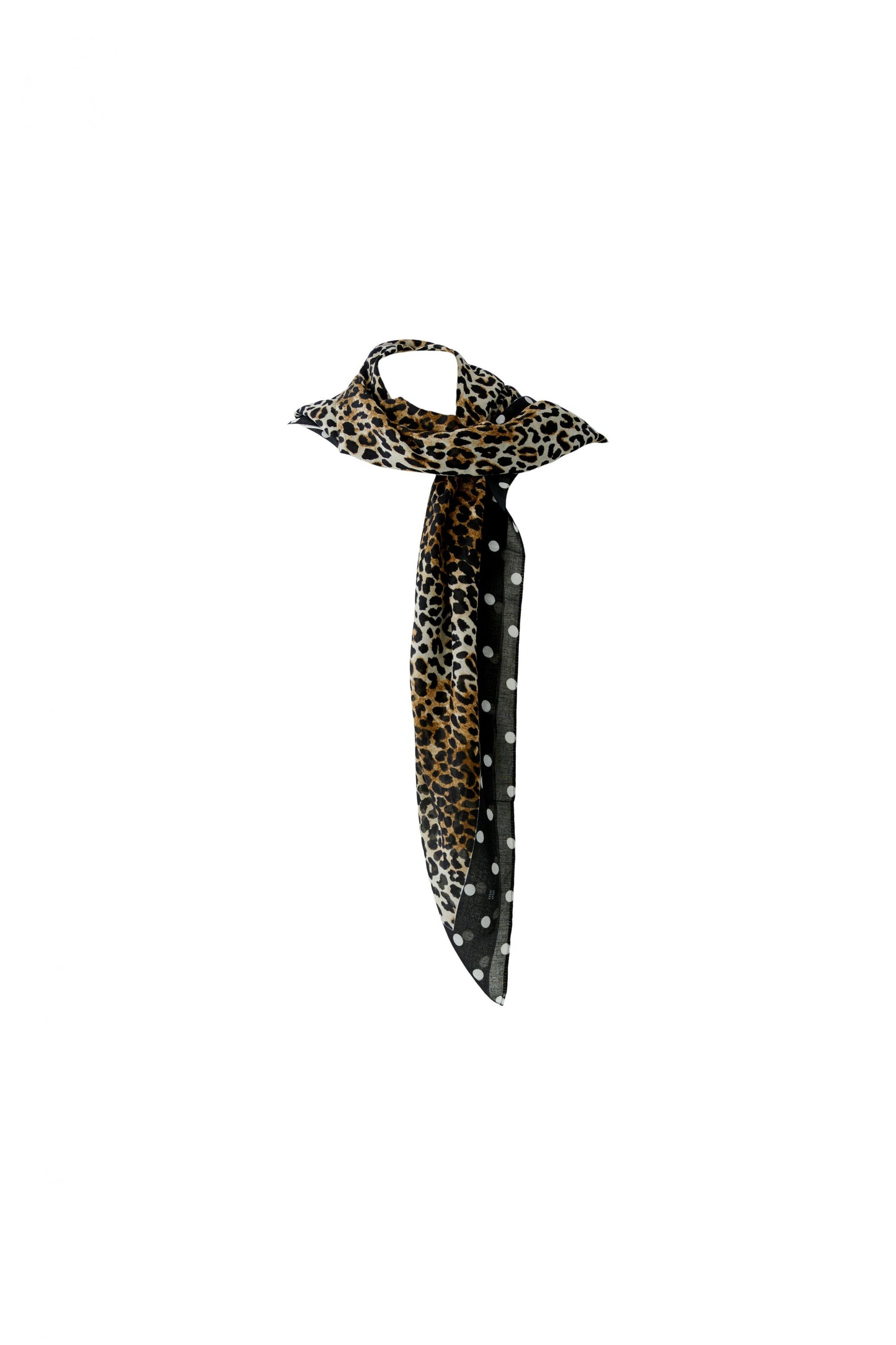 Oui Dark Camel & Black Animal Print Scarf