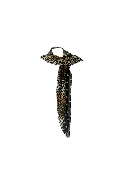 Oui Dark Camel & Black Animal Print Scarf