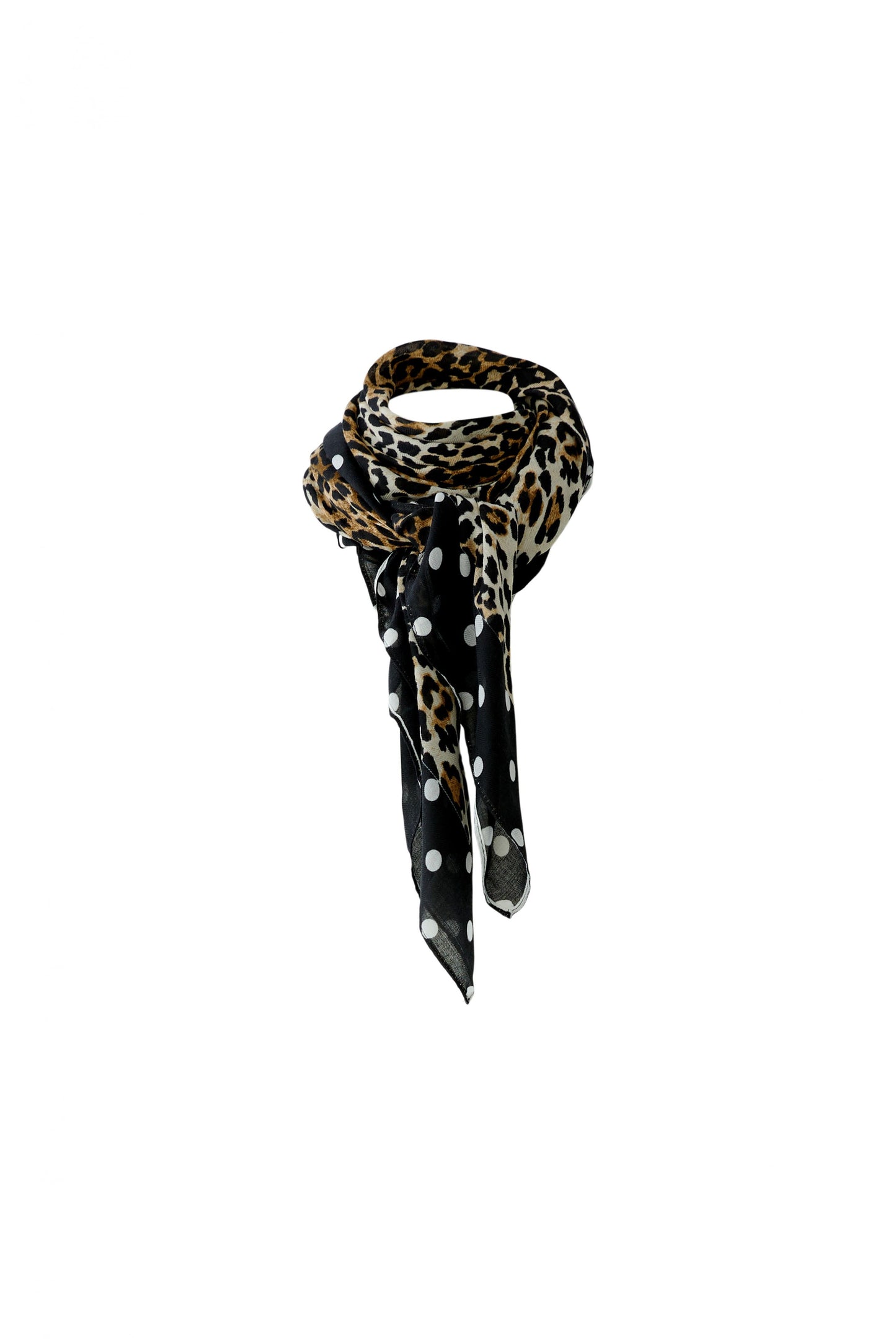 Oui Dark Camel & Black Animal Print Scarf