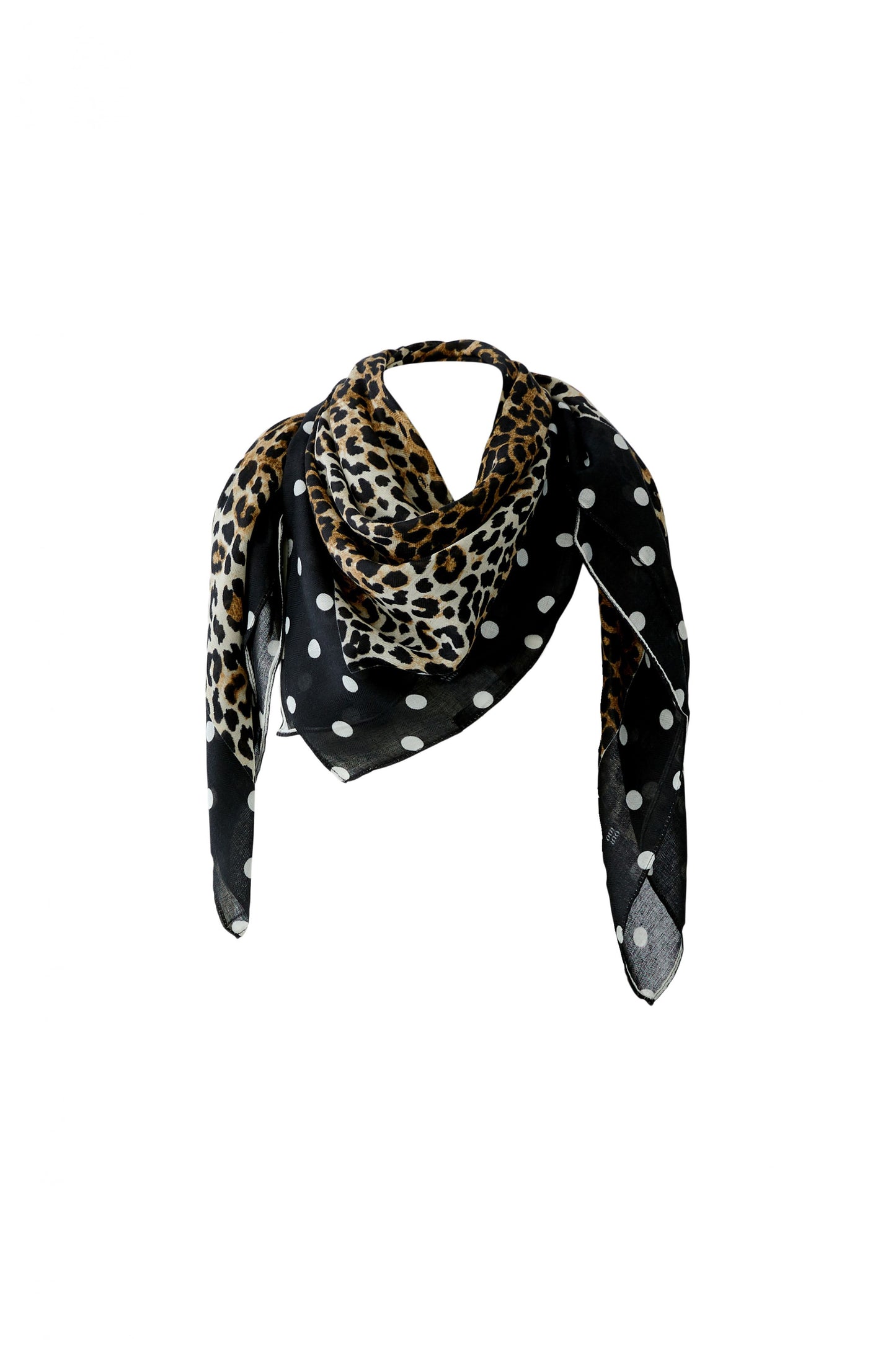 Oui Dark Camel & Black Animal Print Scarf