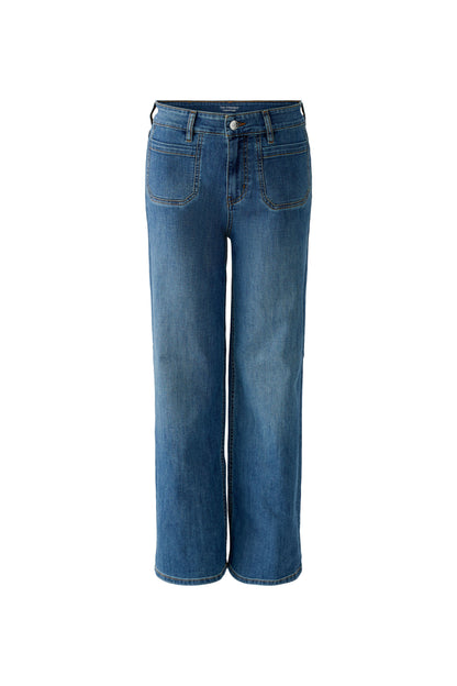 Oui Bright Blue Denim Straight Jeans