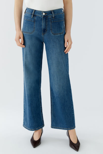 Oui Bright Blue Denim Straight Jeans