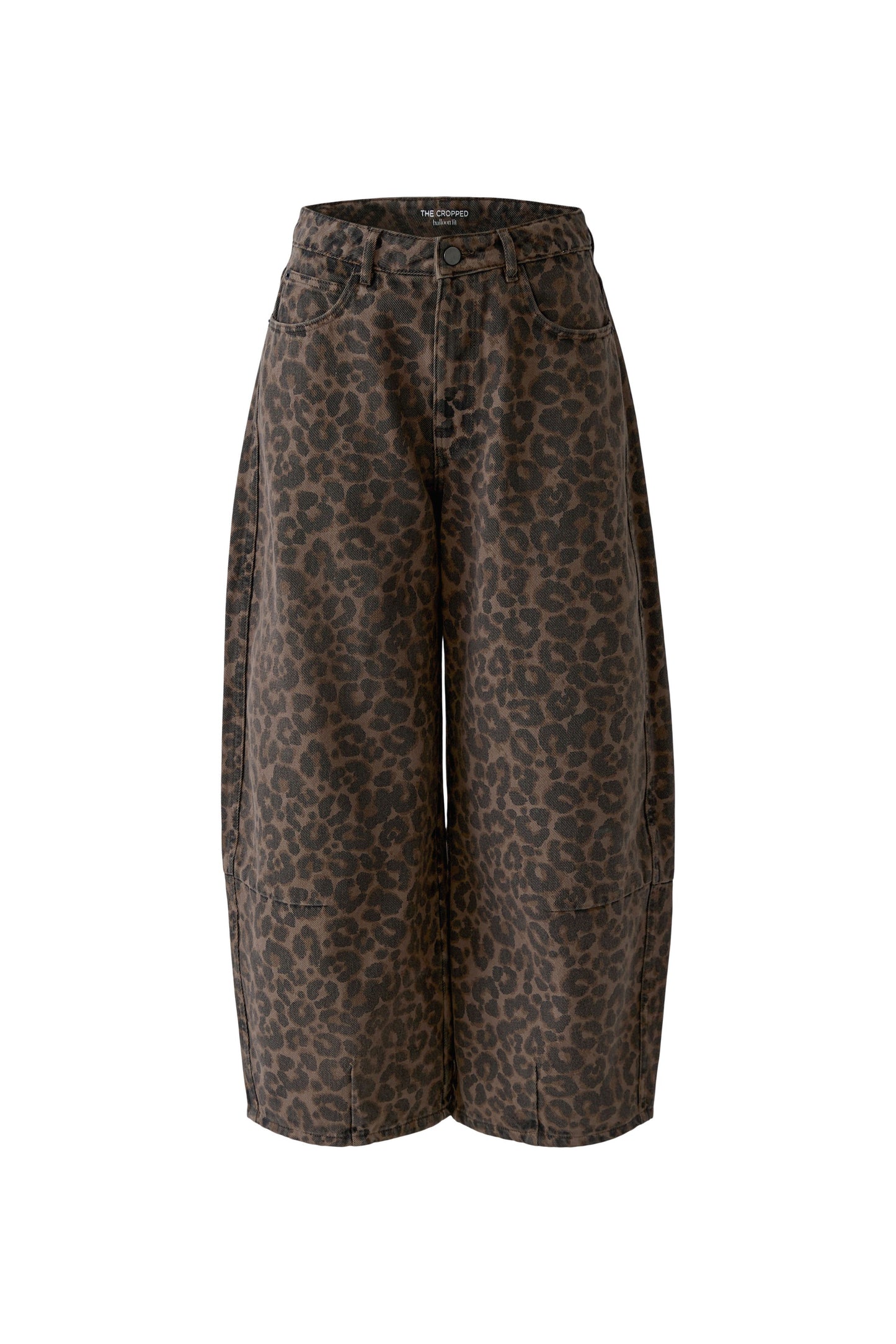 Oui Dark Brown/Grey/Black Leopard Jeans
