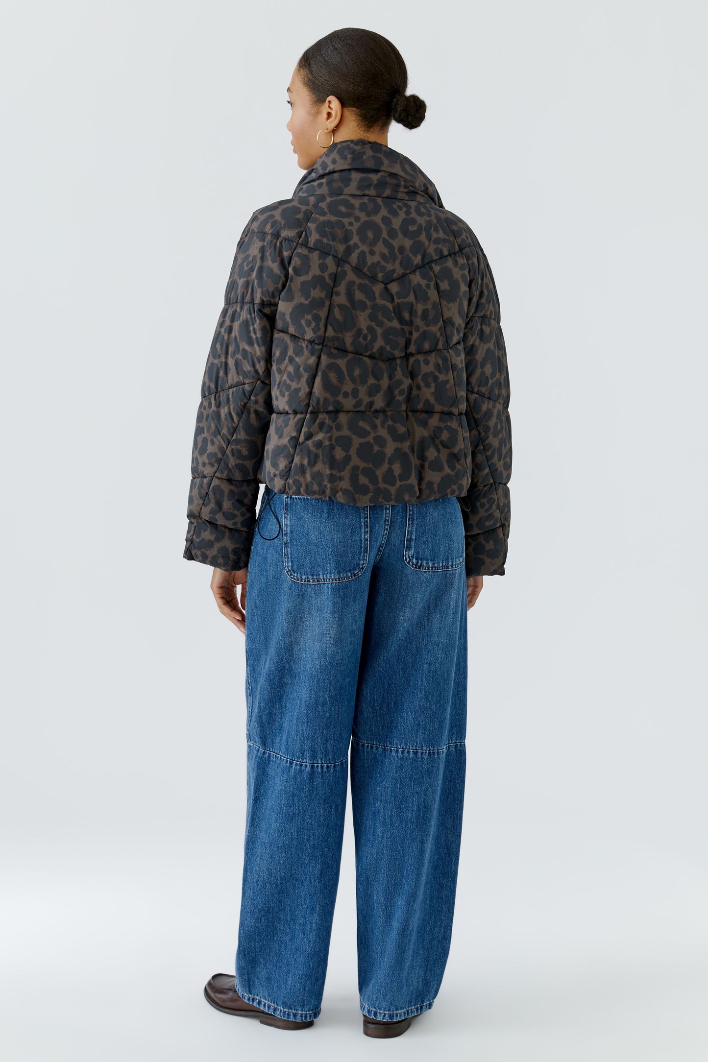 Oui Dark Brown/Grey Animal Print Jacket