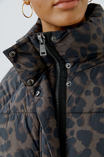 Oui Dark Brown/Grey Animal Print Jacket