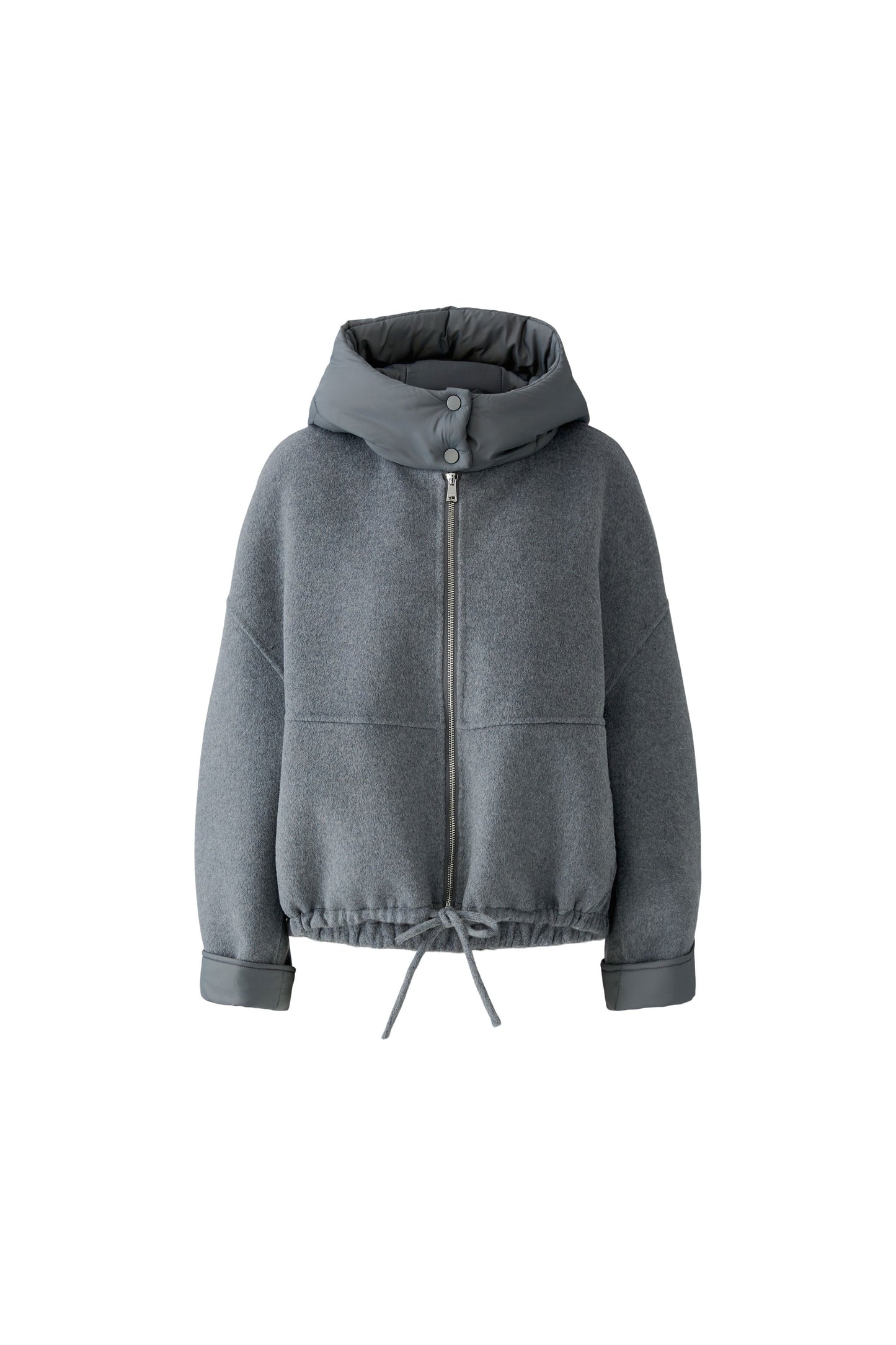 Oui Steel Grey Hooded Jacket