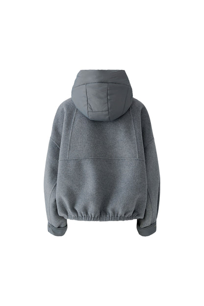 Oui Steel Grey Hooded Jacket
