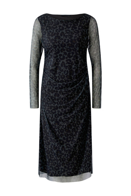 Oui DarkBrown/Grey/Black Leopard Dress
