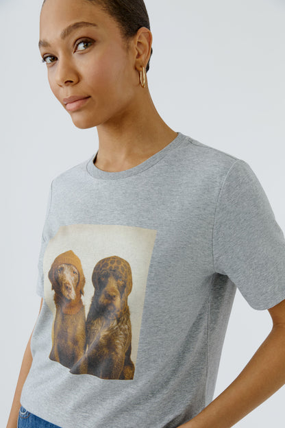 Oui River/Stone Dog Print T-Shirt