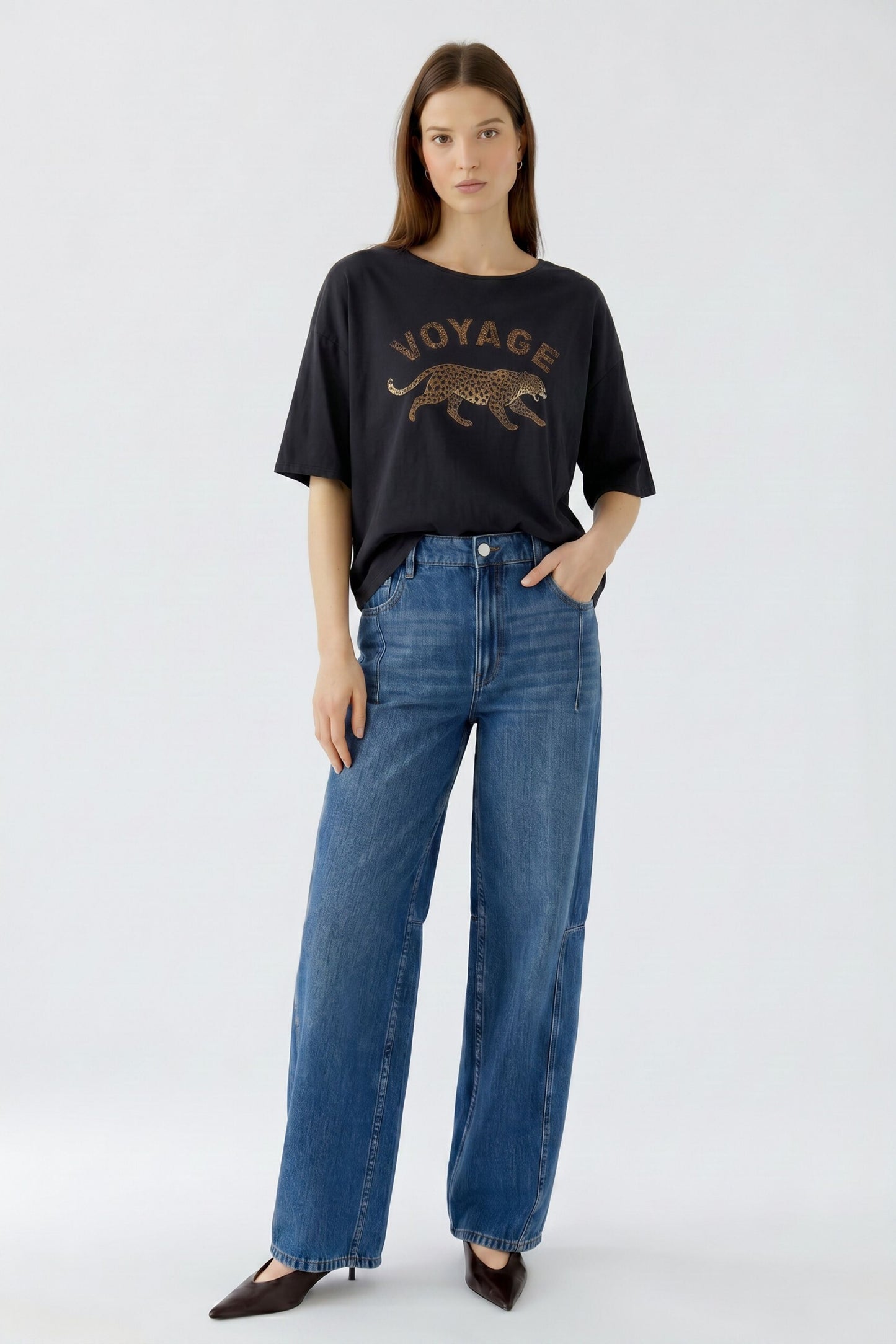 Oui Washed Out Black Voyage T-Shirt
