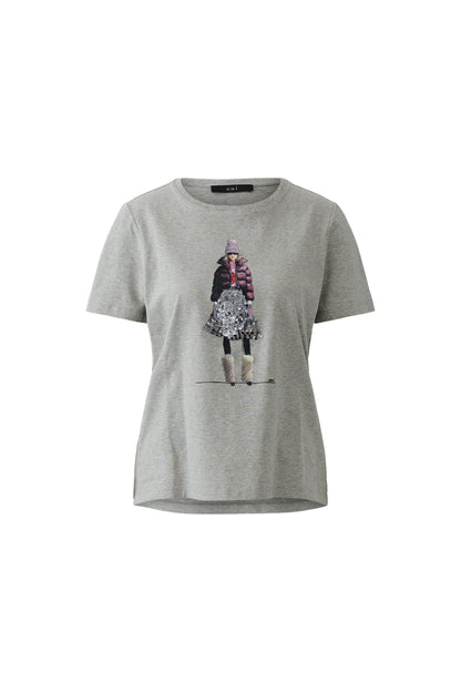 Oui River Stone Winter Lady Sequin T-Shirt