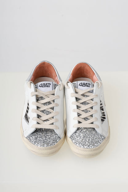 4B12 Suprime Silver/Zebra Trainers