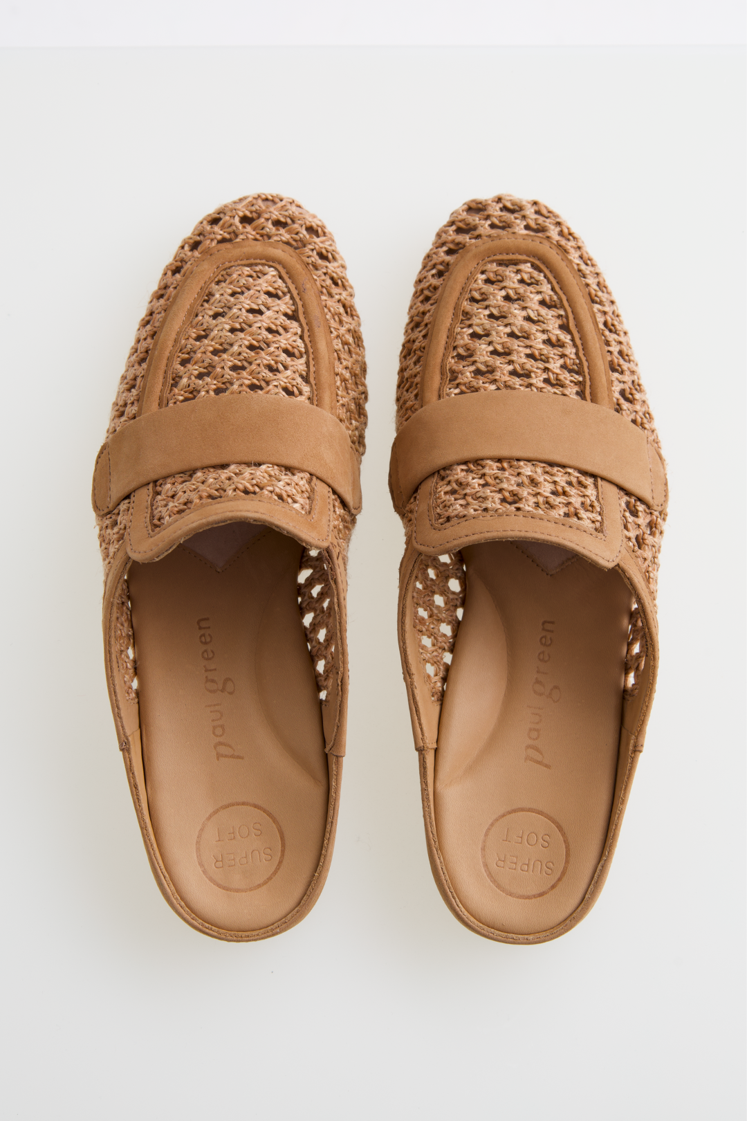 Paul Green Tan Nubuk/Sisal Mule