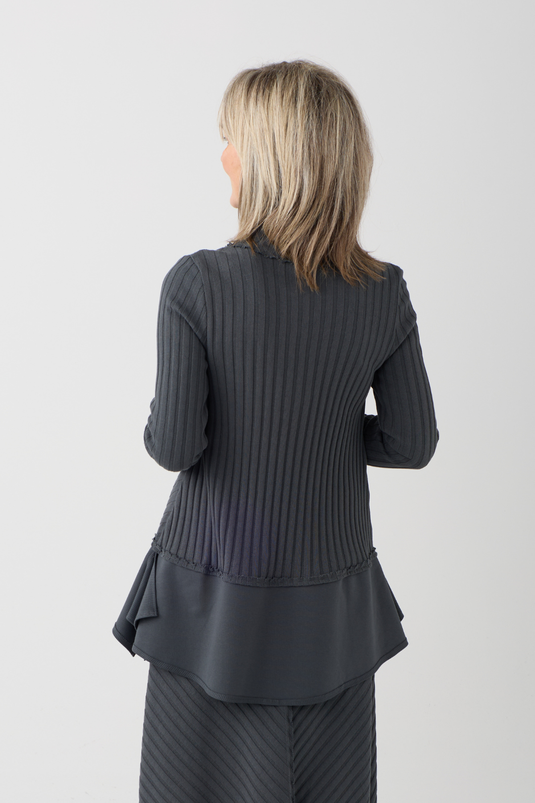 KZR Peat Ribbed Zip Up Cardigan