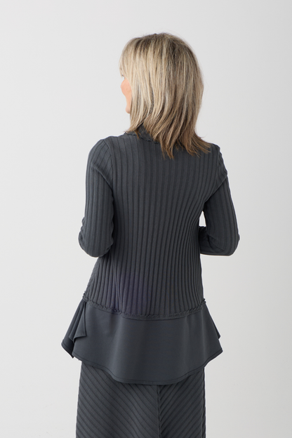 KZR Peat Ribbed Zip Up Cardigan