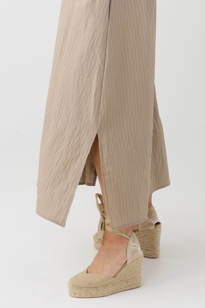 Humility BRITANY Taupe Stripe Sleeveless Dress
