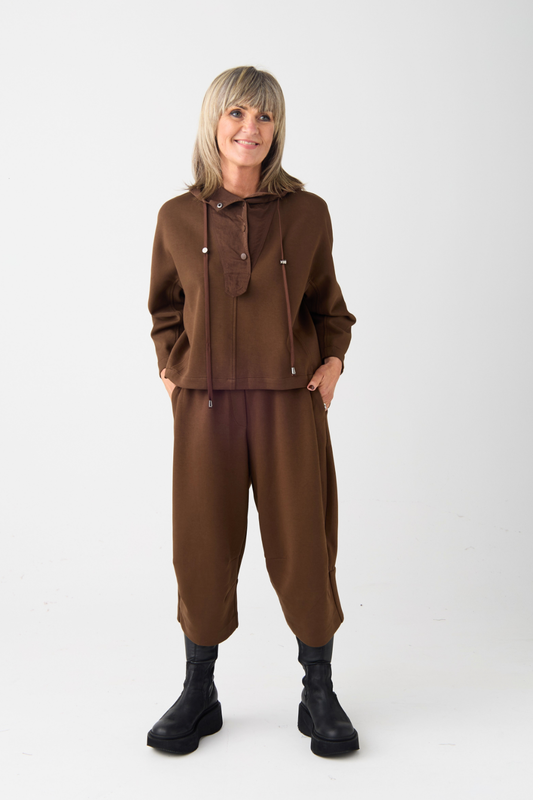 el2 Brown Cropped Hoodie