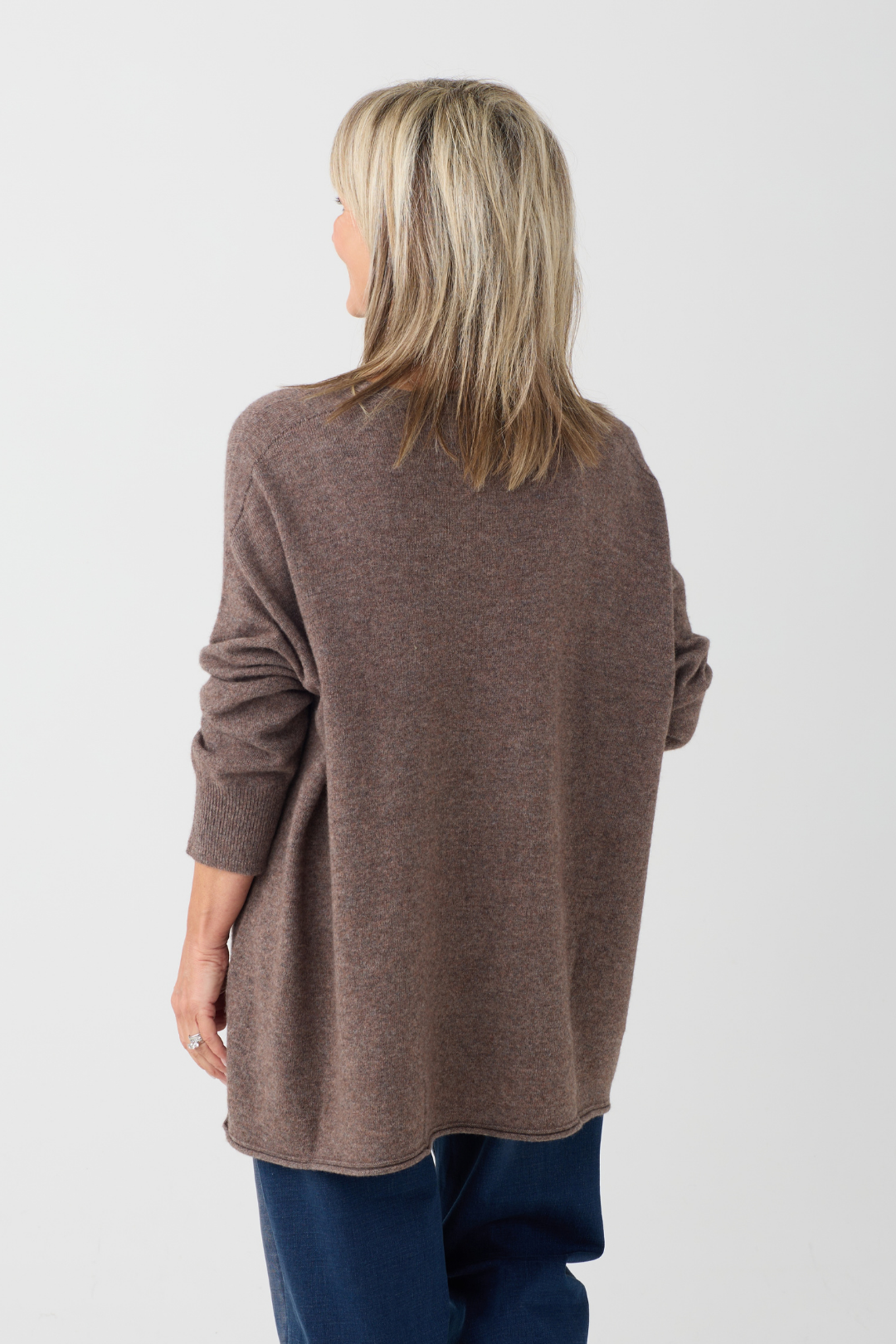 el2 Brown Soft V-Neck Jumper 1109