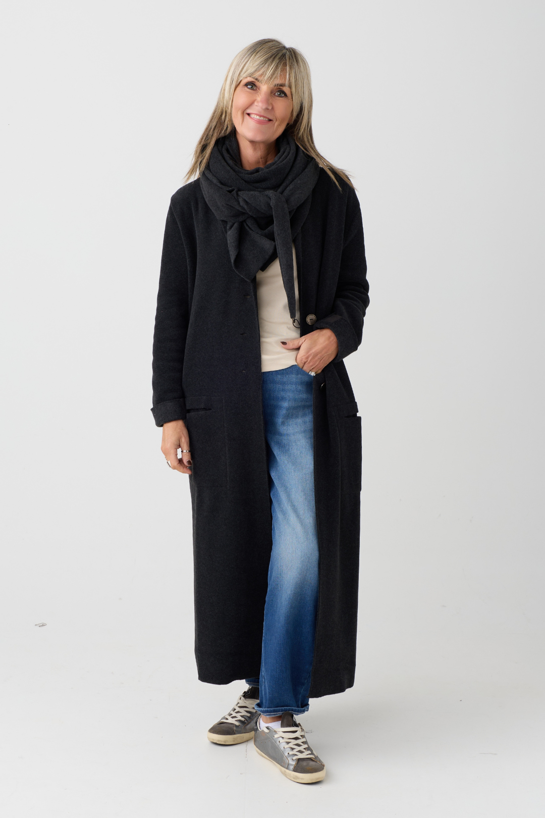HS Soft Black Long Cardigan 7162