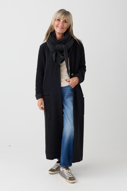 HS Soft Black Long Cardigan 7162