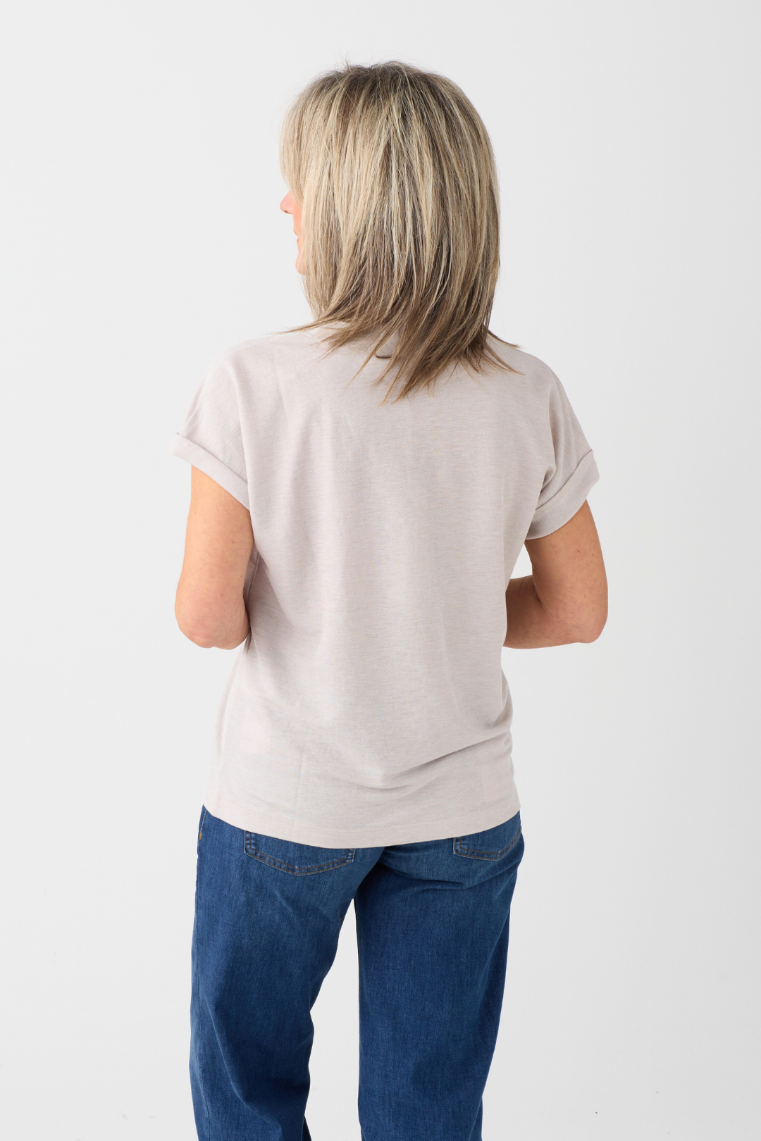 Margittes Taupe V-Neck Top