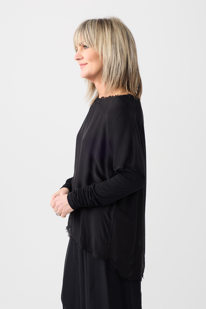 Sanctamuerte Black Double Layer LS Top