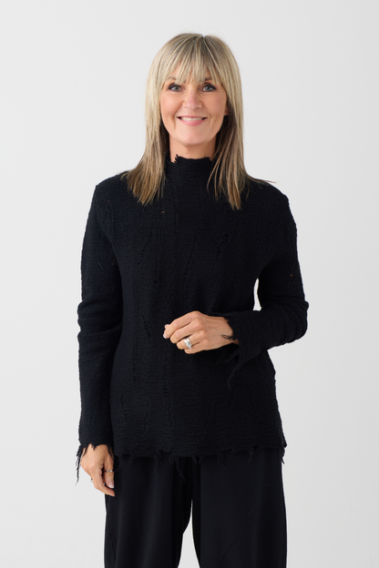 el2 Black Raw Edge Jumper 1122
