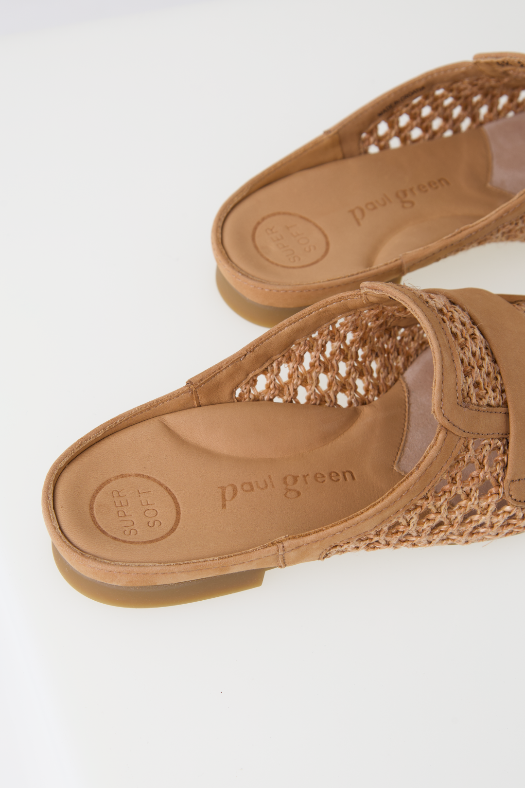 Paul Green Tan Nubuk/Sisal Mule