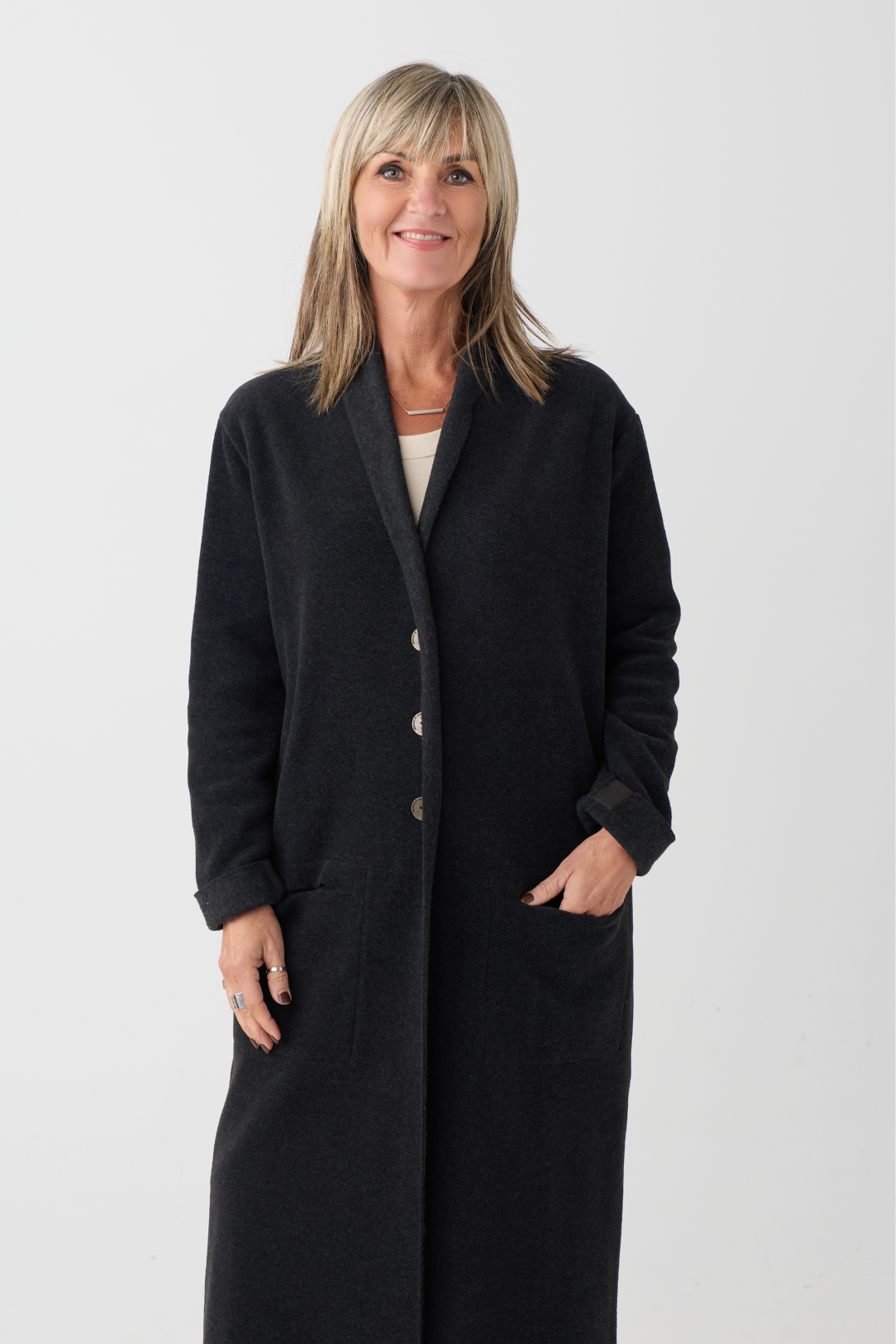 HS Soft Black Long Cardigan 7162