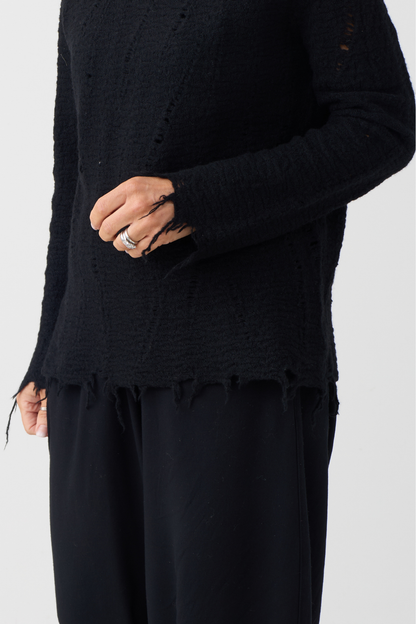 el2 Black Raw Edge Jumper 1122
