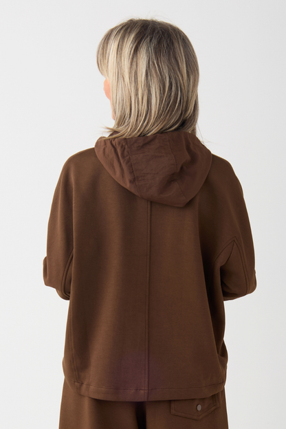 el2 Brown Cropped Hoodie
