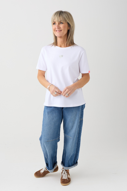 FF White/Silver Heart T-Shirt