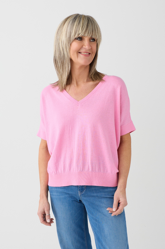Milano Orchid V-Neck Batwing Jumper