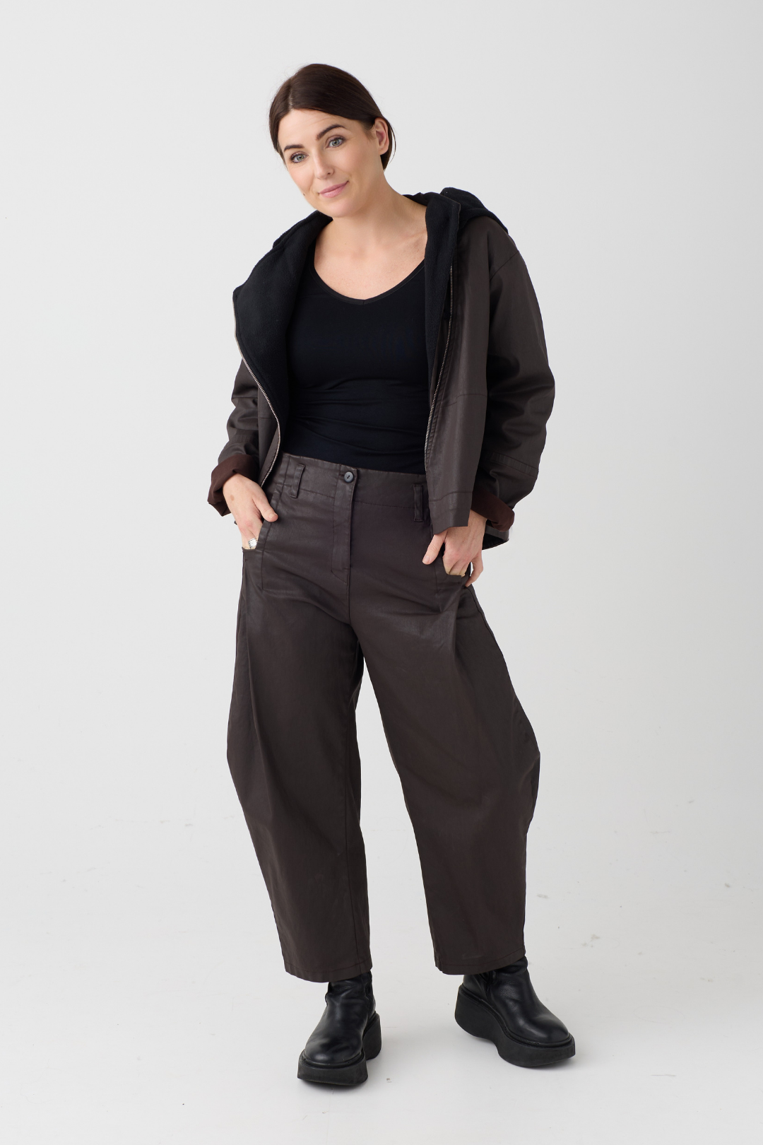 Lurdes Bergada Brown Hooded Jacket 260