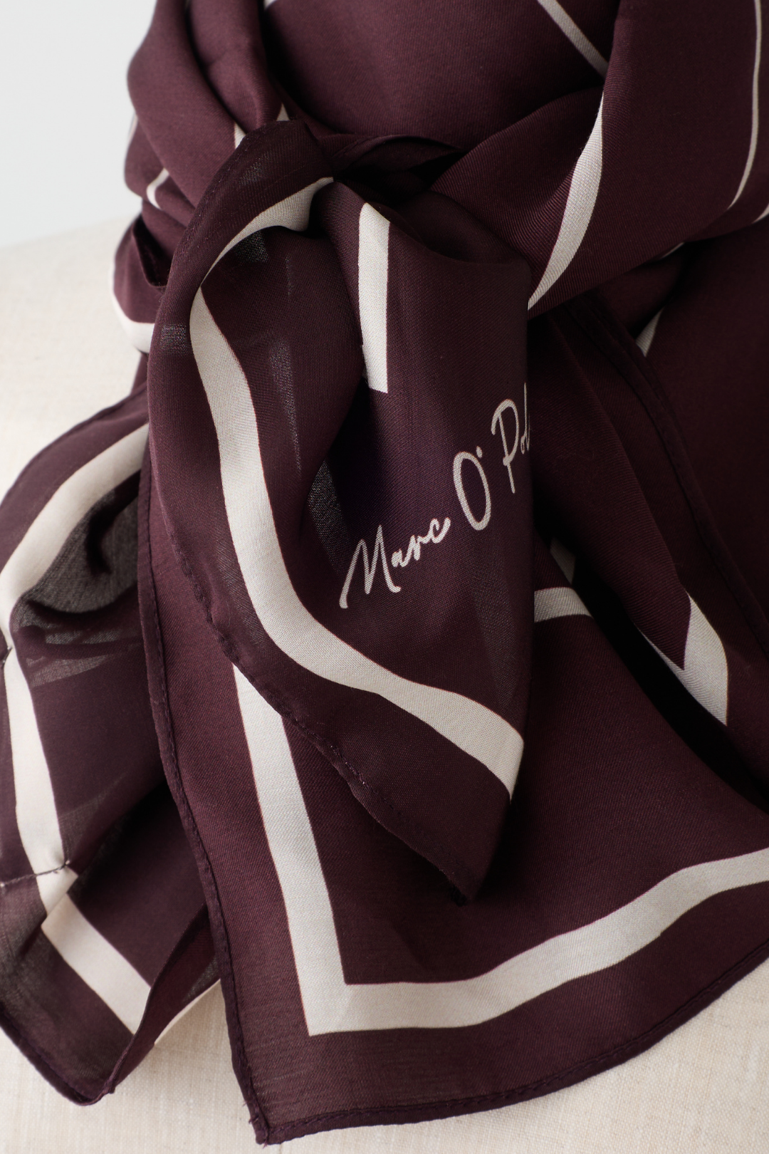 Marc O'Polo Dark Red Multi Stripe Scarf