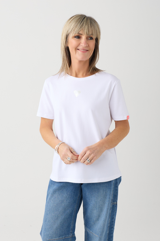 FF White/Silver Heart T-Shirt